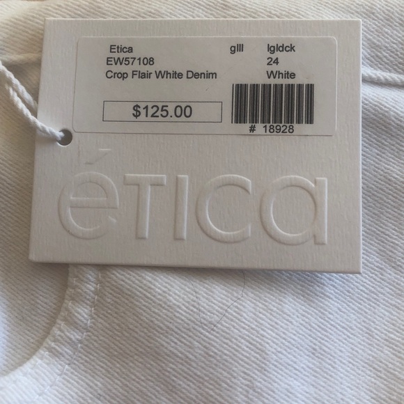 NWT Crop Flair White Denim Jean - Picture 4 of 6